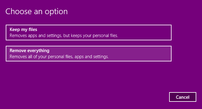 Izberite, kako ponastaviti Windows 10