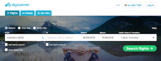 To uporabno spletno mesto je znano kot Skyscanner