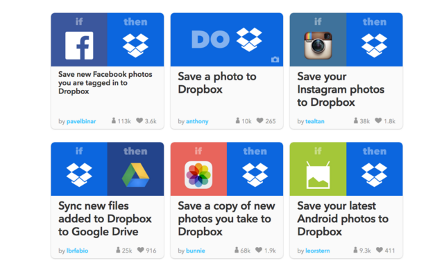 IFTTT Dropbox recepti