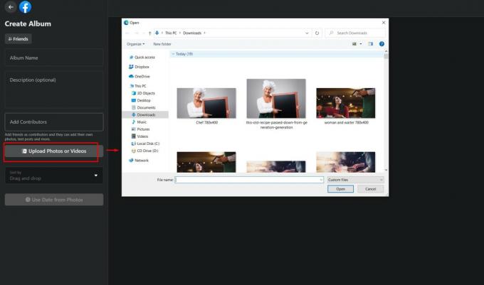 naložite fotografije in video posnetke na Facebook
