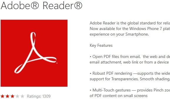 Windows Phone Marketplace: Poiščite in prenesite aplikacije za vaš Windows Phone Adobe