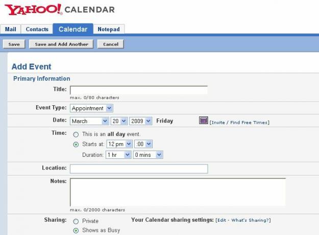 Organizirajte svoje življenje z dodatkom Yahoo Calendar