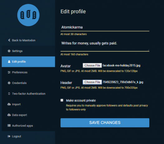 profil mastodon za socialno omrežje