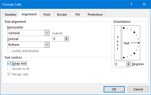 zaviti besedilo excel