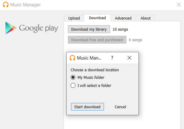 stran za prenos google music managerja