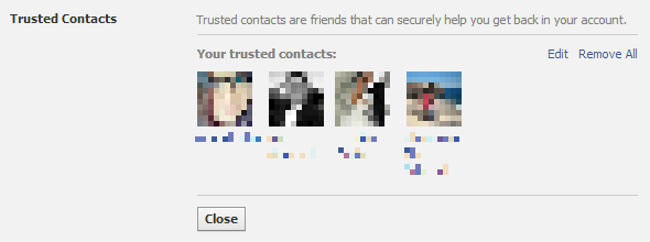 facebook orodje zaupanja vrednih prijateljev