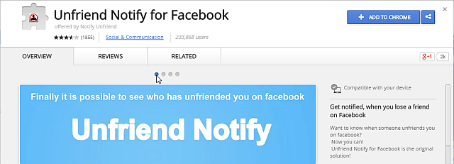 Unfriend Obvesti