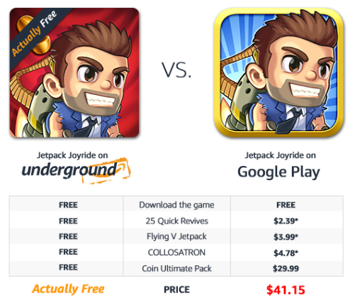 Google Play vs. Amazon Appstore: Kaj je bolje? jetpack joyride amazon