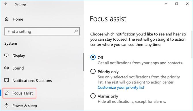 Kako uporabljati sistem Windows Focus Assist (prej mirne ure) Focus Assist