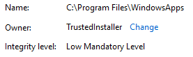 Windows 10 zaupanja vreden lastnik mape namestitvenega programa