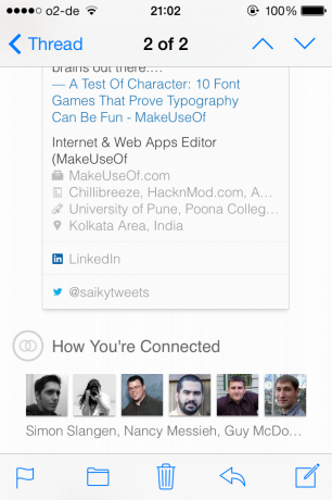Povežite moč LinkedIn-a na vaš iPhone Apple Mail s LinkedIn Intro 2013 10 24 21