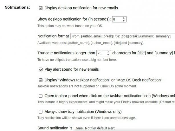 nastavitve gmail-notifier