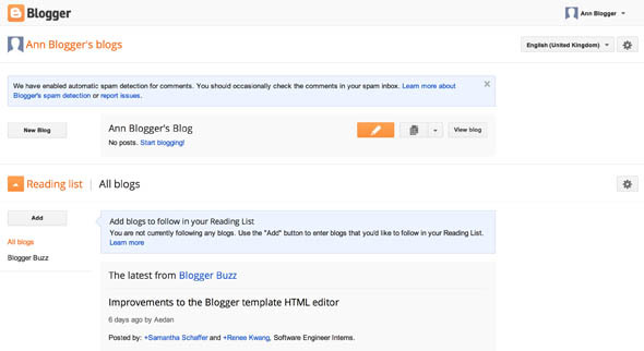 Blogger vs. WordPress.com: popolna primerjava blogger ui1