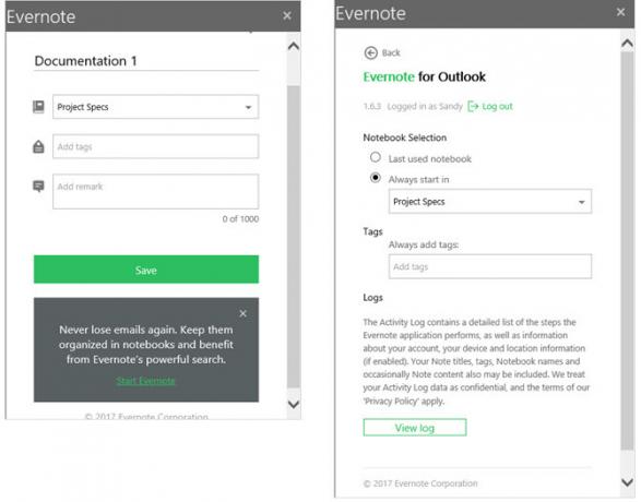 Evernote Outlook Add-In