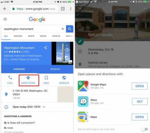 Kako vedno odpreti navodila v Google Zemljevidih ​​na iOS Google Search Calendar e1508358983786