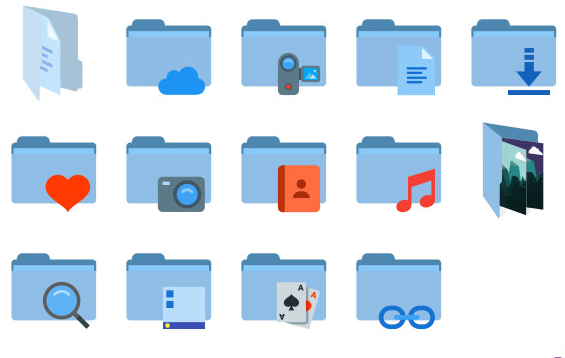 ravne barvne ikone Windows 10