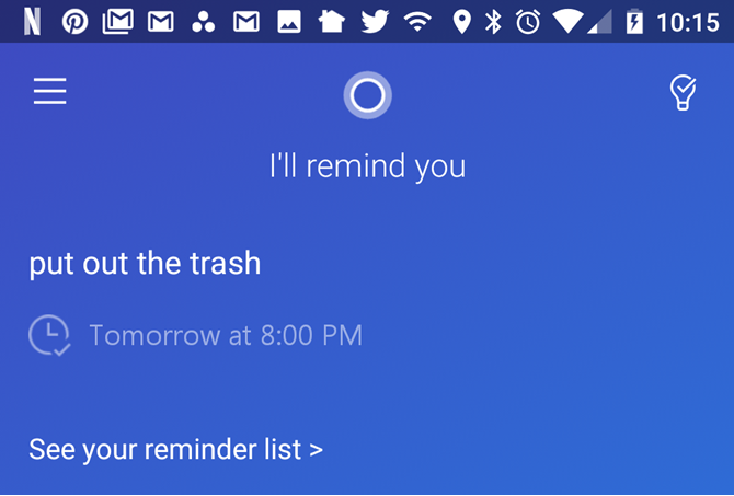 Cortana Dodaj opomnik