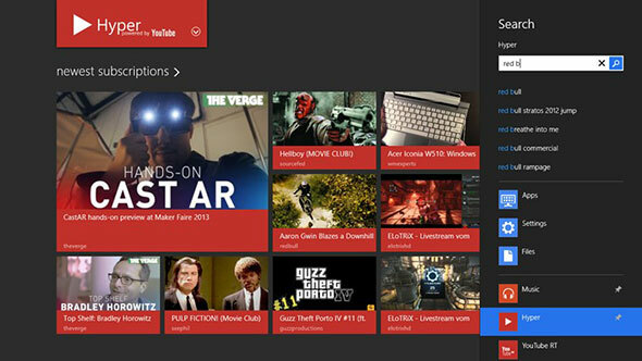 Hyper za YouTube: Prenesite in si oglejte YouTube video posnetke iz modernega uporabniškega vmesnika hiper1 sistema Windows 8