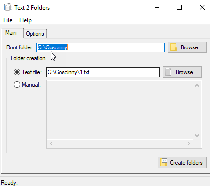 text2folders