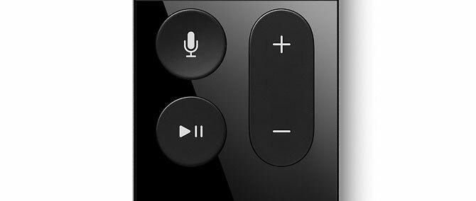 Apple TV Siri Remote Siri, Predvajanje / premor in glasnost