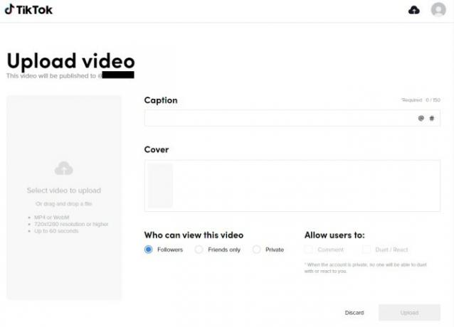 Naložite videoposnetke spletnega mesta TikTok Desktop