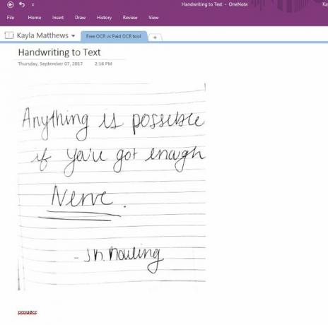 Onenote optično prepoznavanje znakov