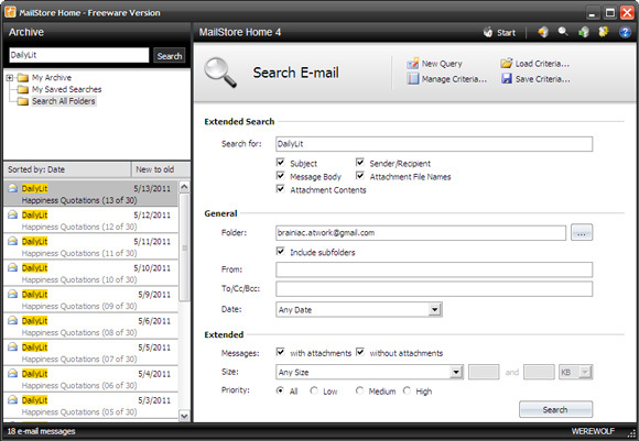 MailStore Home - eno izmed najlažjih orodij za brezplačno kopiranje e-pošte [Windows] mailstorehome07