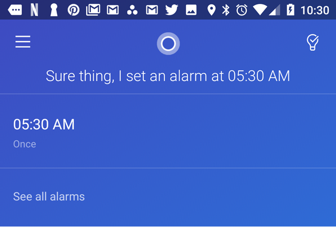 Cortana Alarm