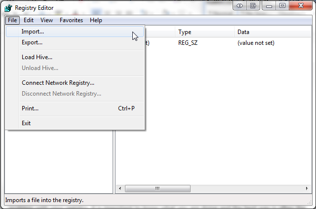 Uvoz registra Windows