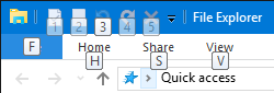 Bližnjice na tipkovnici Windows 10 File Explorer