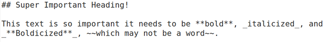 Neformatirano Markdown v urejevalniku besedil