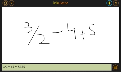 Inkulator: Odkrivanje in izračun ročno napisanih matematičnih izrazov v sistemu Windows 8 in RT Inkulator1