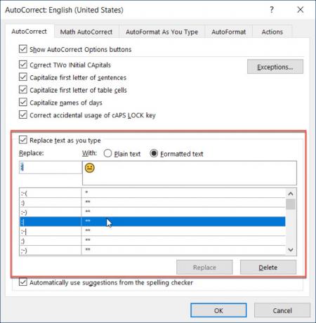 AutoCorrect Zamenjajte Windows