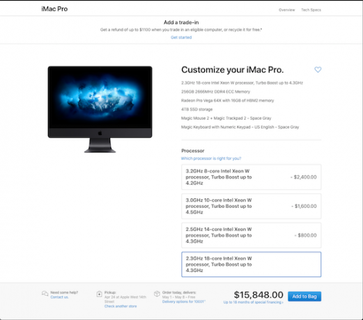 Popolnoma naložen iMac Pro