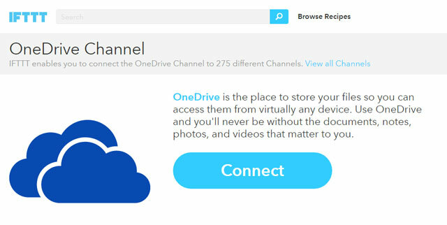 Kanal OneDrive IFTTT