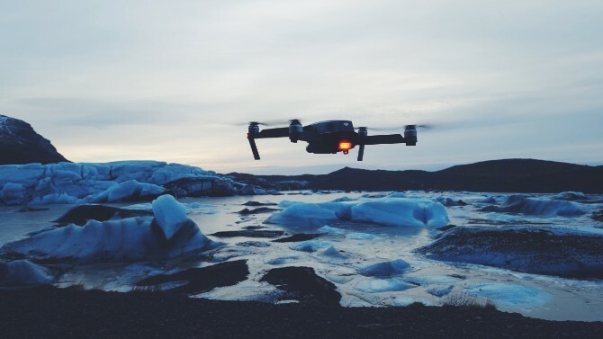 Drone leti v arktičnem okolju 