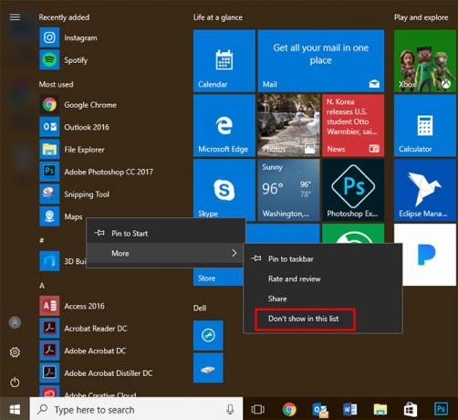 Kako odstraniti "najpogosteje uporabljene aplikacije" iz Windows 10 Start Menu MostUsed1