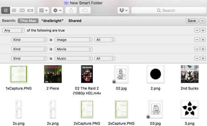 Mape filmskih map Mac Smart Folder