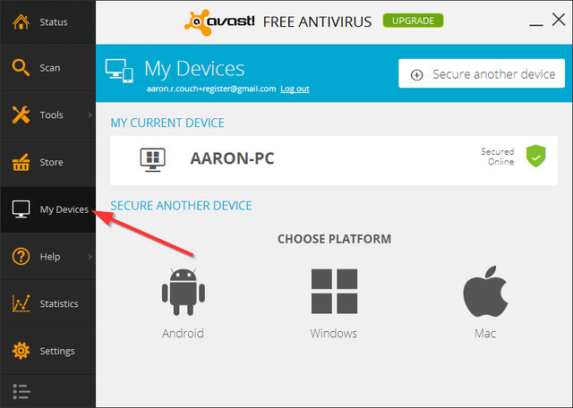 Avast - Moje naprave