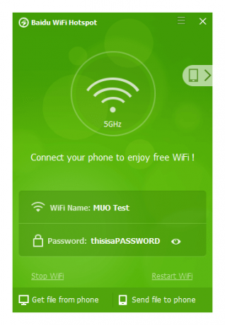 Baidu Hotspot 5GHz Connection Share