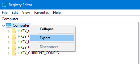 Varnostno kopiranje registra Windows