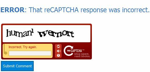 recaptcha vdelaj odgovor v stran