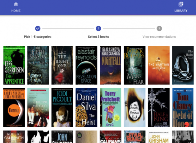 Next Book To Read je enostavna aplikacija v treh korakih za iskanje knjig glede na vaše okuse