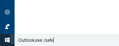 Zagon Outlooka v varnem načinu v sistemu Windows 10