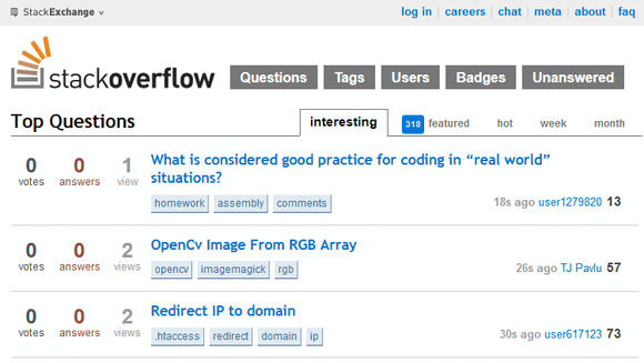 10 spletnih strani Geeks vseh trakov naj zaznamujejo domačo stran StackOverflow