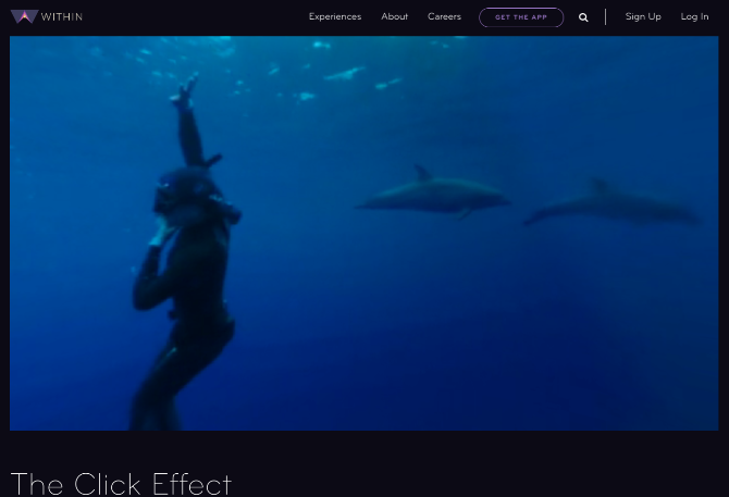 Potopite se pod vodo in si oglejte, kako delfini in kiti komunicirajo v kratkem filmu virtualne resničnosti The Click Effect 