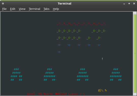 Igrajte igre v notranjosti vaših Linux Terminal ninvaders