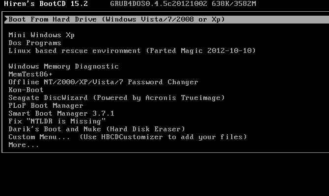 Hiren's Boot CD: All-in-One zagonski CD za vsako potrebo HBCD Glavni meni 670x400
