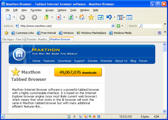 spletni brskalnik maxthon