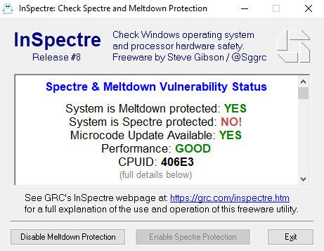 Brezplačna varnostna orodja - InSpectre zazna ranljivosti Spectre in Meltdown v vašem CPU